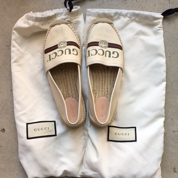 gucci logo canvas espadrille